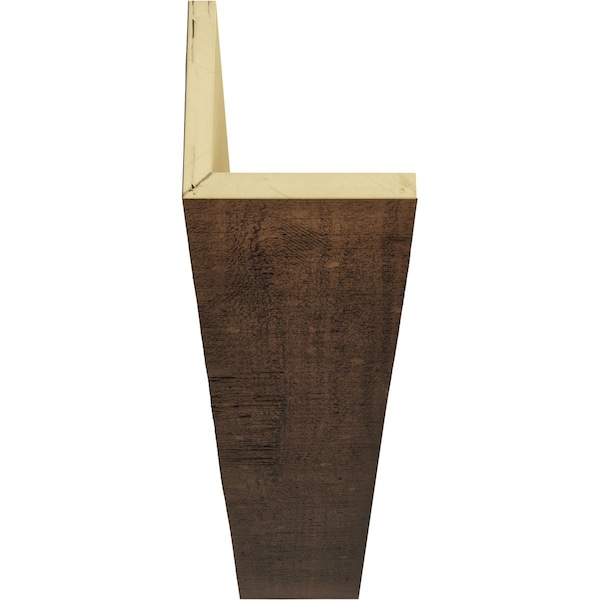 2-Sided (L-beam) Rough Cedar Endurathane Faux Wood Ceiling Beam, Premium Aged, 6W X 12H  X 8'L